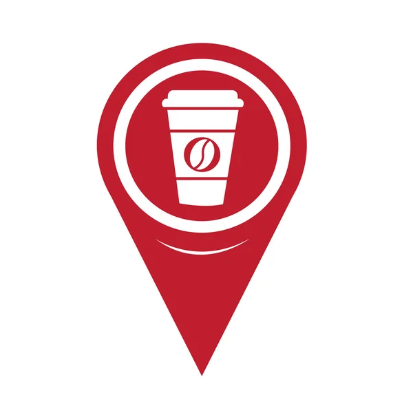 Mapa Pin Pointer taza de café icono — Vector de stock