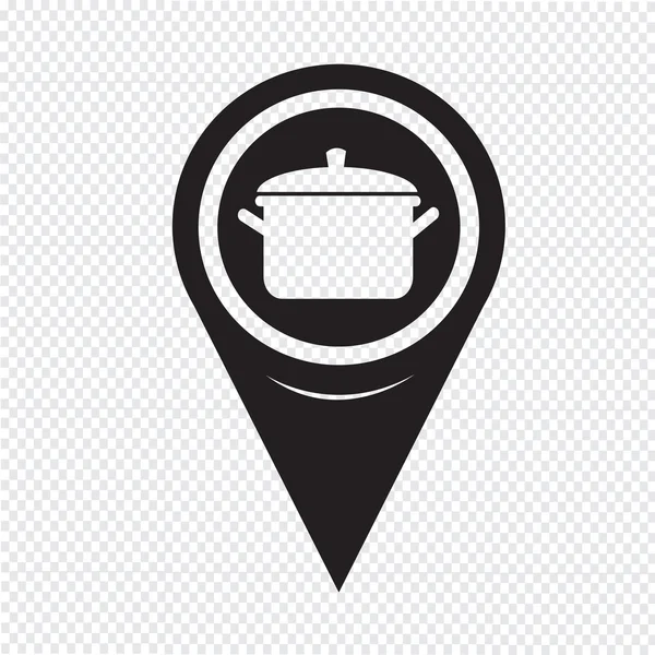 Map Pin Pointer pot icon — Stock Vector
