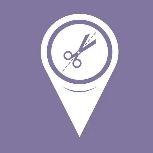 Mappa Pin Pointer Forbici icona — Vettoriale Stock