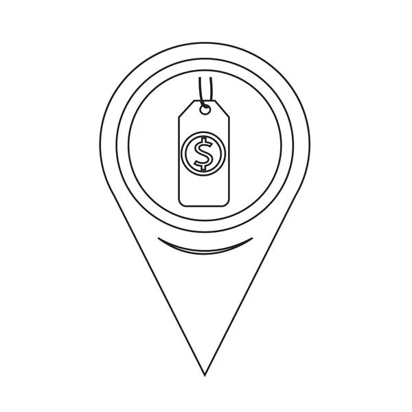 Mapa Pin Pointer Money icono — Archivo Imágenes Vectoriales
