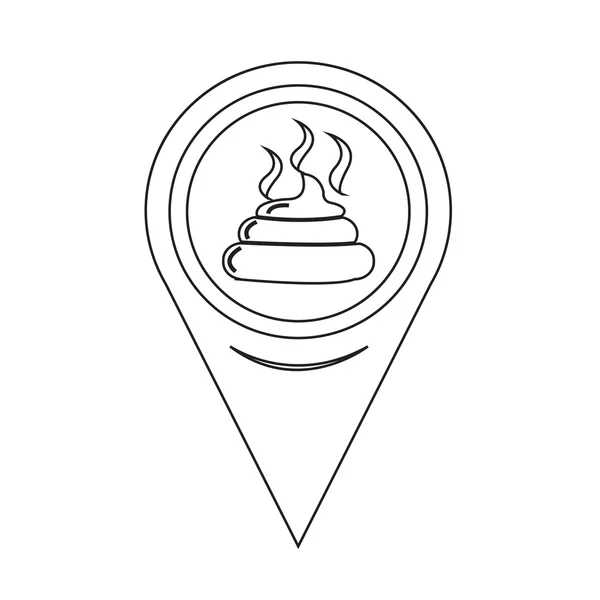 Mapa Pin Pointer Feces icono — Vector de stock