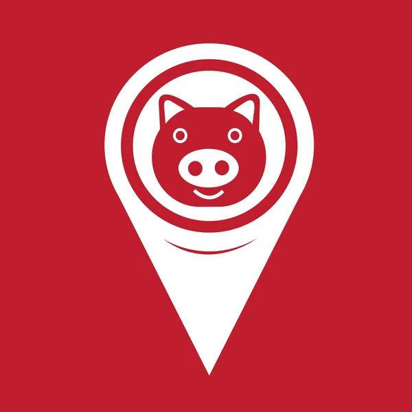 Mapa Pin Pointer Pig Icon — Archivo Imágenes Vectoriales