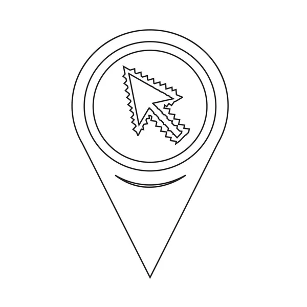 Mapa Pin Pointer Arrow cursor Ícone — Vetor de Stock