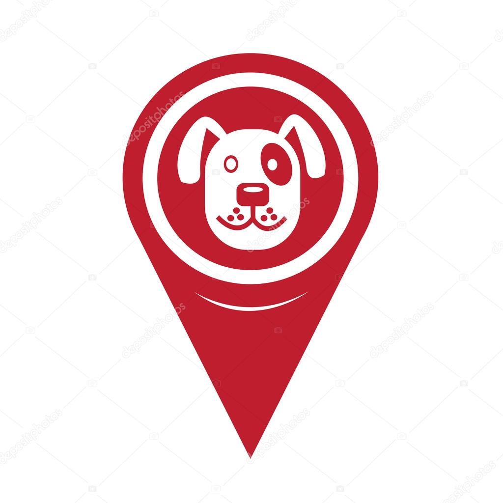 Map Pin Pointer Dog icon