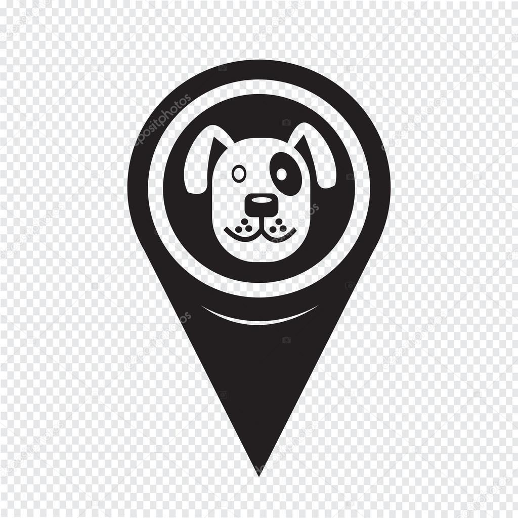 Map Pin Pointer Dog icon