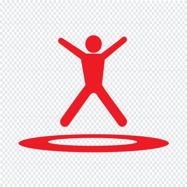 Trambolin simgesi illüstrasyon tasarım atlama