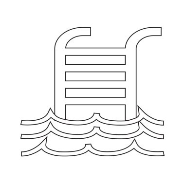 Yüzme Havuzu simge illüstrasyon tasarım