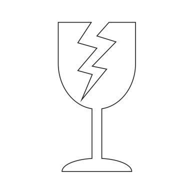 kırılgan simgesi simgesi illüstrasyon tasarımı