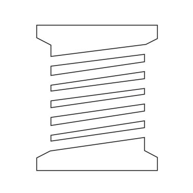 iplik bobin simgesi illüstrasyon simge tasarım terzi