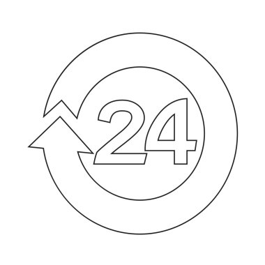 24 Saat Açık simge tasarlamak tasarım