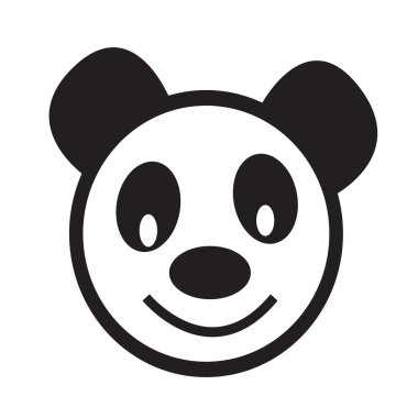 Sevimli panda duygu simgesi illüstrasyon işareti tasarım