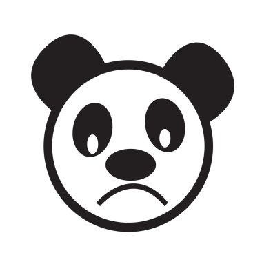 Sevimli panda duygu simgesi illüstrasyon işareti tasarım