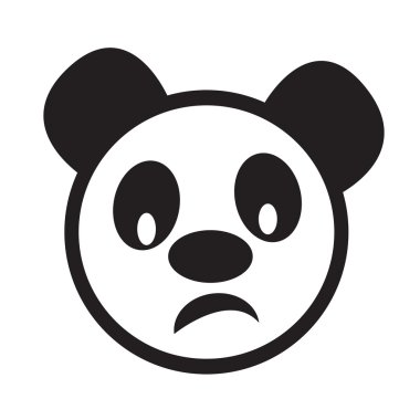 Sevimli panda duygu simgesi illüstrasyon işareti tasarım