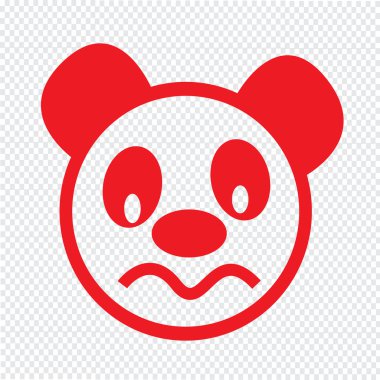 Sevimli panda duygu simgesi illüstrasyon işareti tasarım