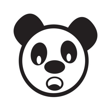 Sevimli panda duygu simgesi illüstrasyon işareti tasarım
