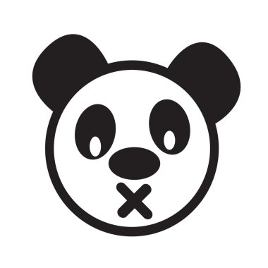 Sevimli panda duygu simgesi illüstrasyon işareti tasarım