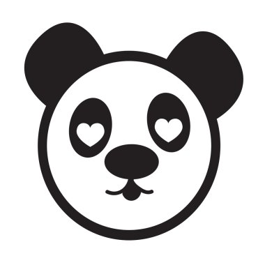 Sevimli panda duygu simgesi illüstrasyon işareti tasarım