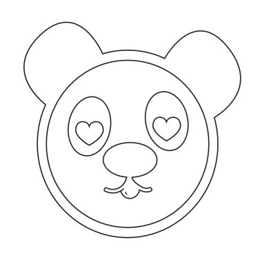 Sevimli panda duygu simgesi illüstrasyon işareti tasarım