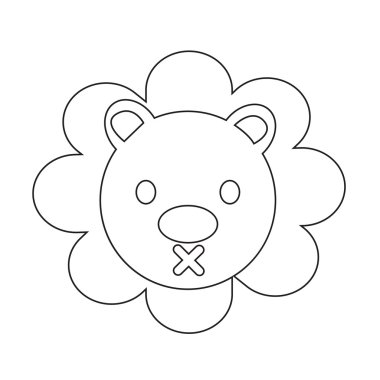 Sevimli aslan duygu simgesi illüstrasyon işareti Tasarla
