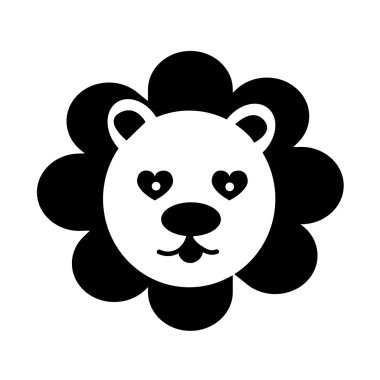 Sevimli aslan duygu simgesi illüstrasyon işareti Tasarla