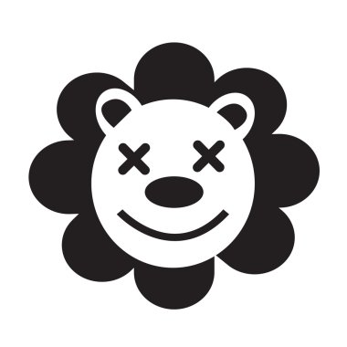 Sevimli aslan duygu simgesi illüstrasyon işareti Tasarla