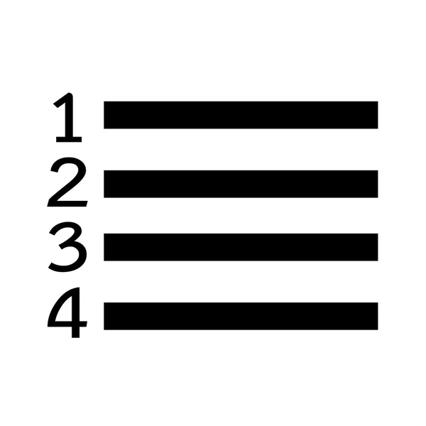 Icono de lista numerada Diseño de símbolo de ilustración — Archivo Imágenes Vectoriales