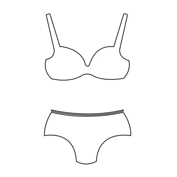 女人内衣内衣或泳衣，两件比基尼图标生病 — 图库矢量图片
