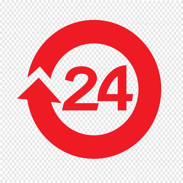 24 Stunden geöffnet Icon Illustration Design — Stockvektor