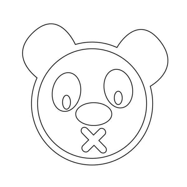 Emoção de panda bonito Ícone Ilustração sinal design — Vetor de Stock