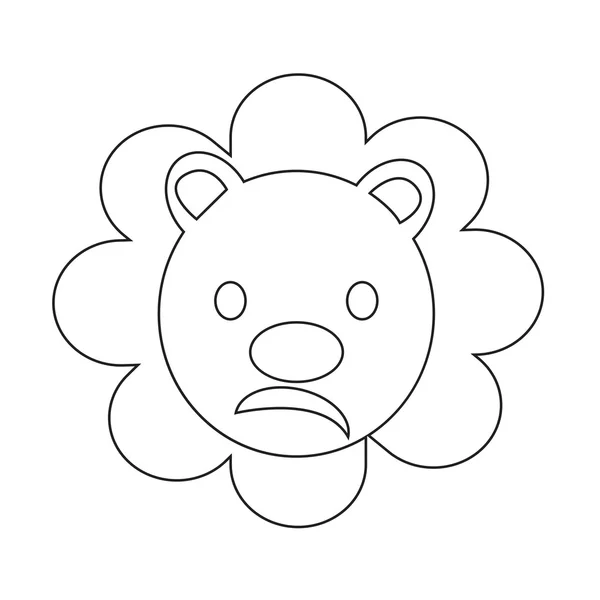 Lindo León emoción icono Ilustración signo diseño — Vector de stock