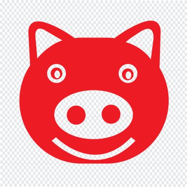 Sevimli domuz duygu simgesi illüstrasyon işareti Tasarla