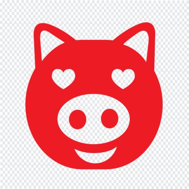 Sevimli domuz duygu simgesi illüstrasyon işareti Tasarla