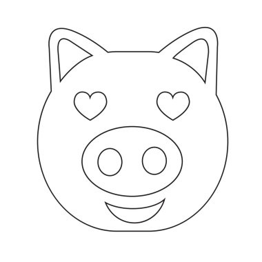 Sevimli domuz duygu simgesi illüstrasyon işareti Tasarla