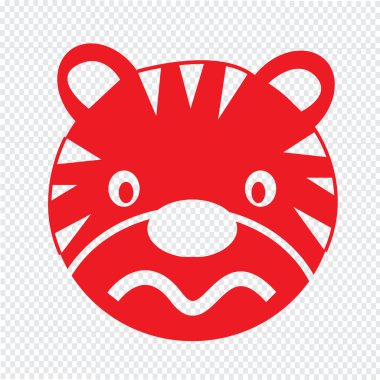 Kaplan yüz duygu simgesi illüstrasyon işareti tasarım