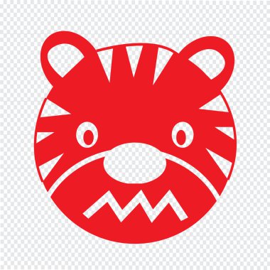 Kaplan yüz duygu simgesi illüstrasyon işareti tasarım