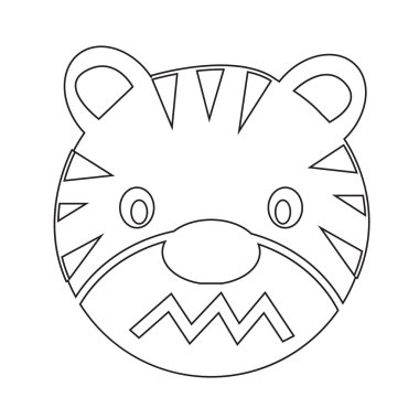 Kaplan yüz duygu simgesi illüstrasyon işareti tasarım