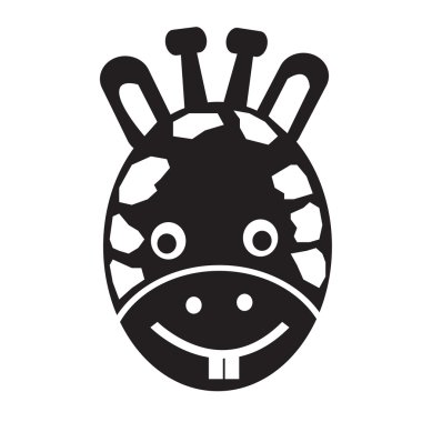 Zürafa yüz duygu simgesi illüstrasyon işareti tasarım