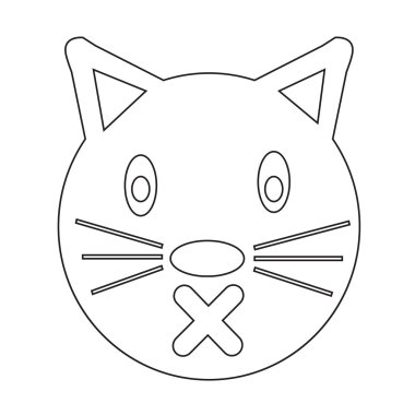 Yüz duygu simgesi illüstrasyon işareti tasarım kedi