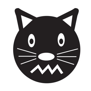 Yüz duygu simgesi illüstrasyon işareti tasarım kedi