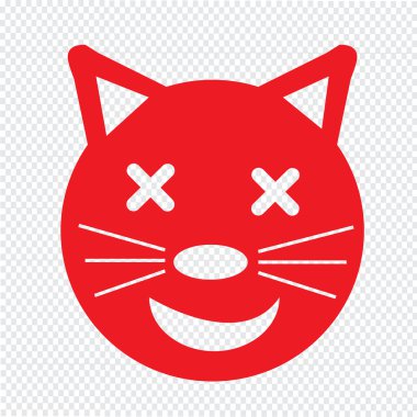 Yüz duygu simgesi illüstrasyon işareti tasarım kedi