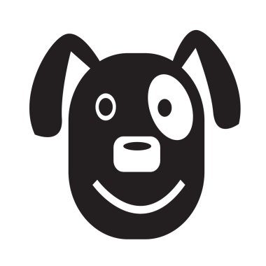 Yüz duygu simgesi illüstrasyon işareti tasarım köpek