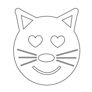 Yüz duygu simgesi illüstrasyon işareti tasarım kedi