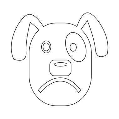 Yüz duygu simgesi illüstrasyon işareti tasarım köpek