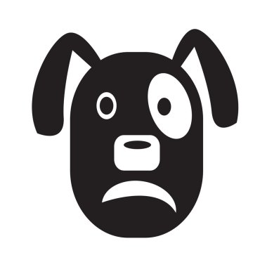 Yüz duygu simgesi illüstrasyon işareti tasarım köpek