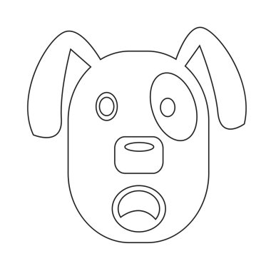 Yüz duygu simgesi illüstrasyon işareti tasarım köpek