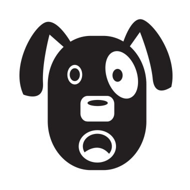 Yüz duygu simgesi illüstrasyon işareti tasarım köpek