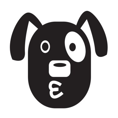 Yüz duygu simgesi illüstrasyon işareti tasarım köpek