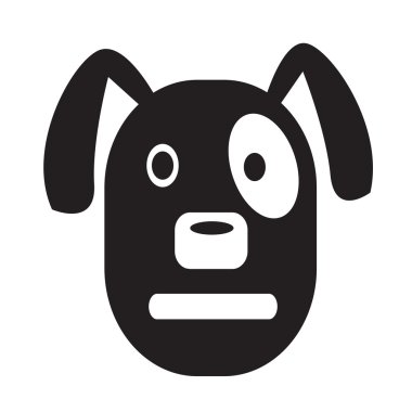 Yüz duygu simgesi illüstrasyon işareti tasarım köpek