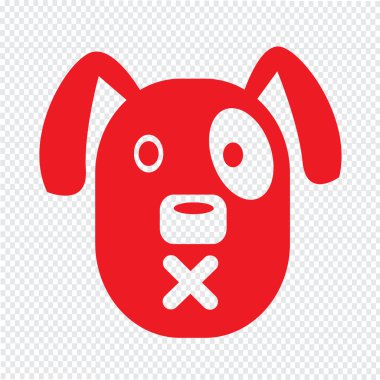 Yüz duygu simgesi illüstrasyon işareti tasarım köpek