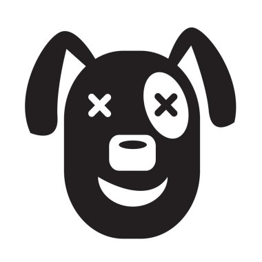 Yüz duygu simgesi illüstrasyon işareti tasarım köpek